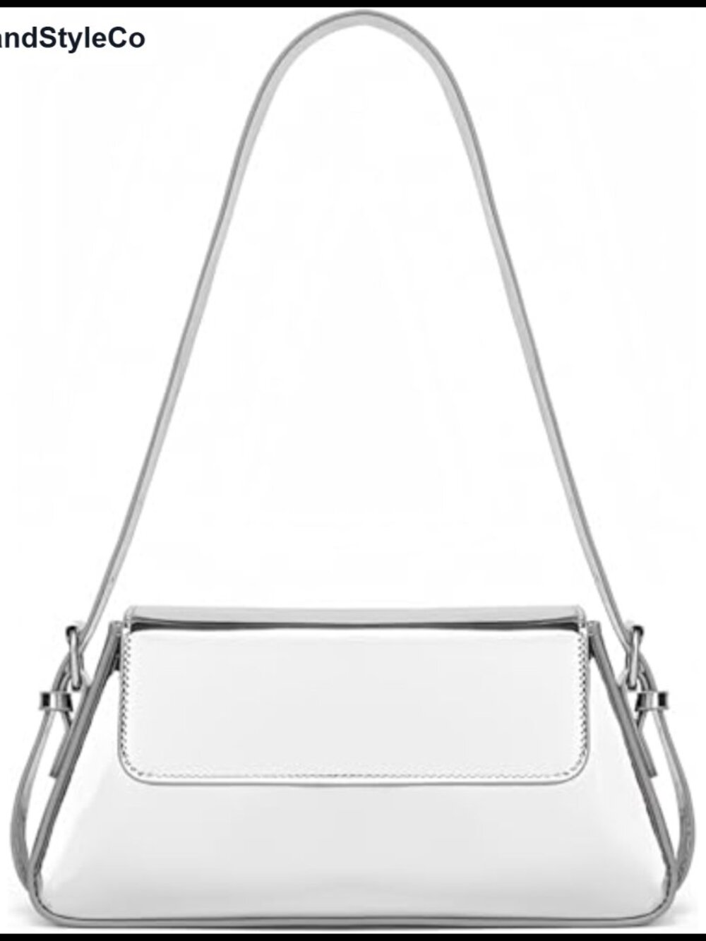 Silver Metallic PU Leather Evening Bag Y2K Shoulder Bag for Prom Wedding Party